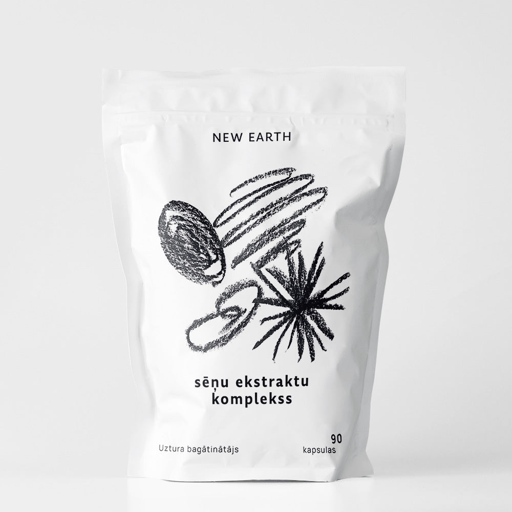 NEW EARTH Mushroom Essentials Complex — six functional mushrooms, fruiting body only, dual-extracted