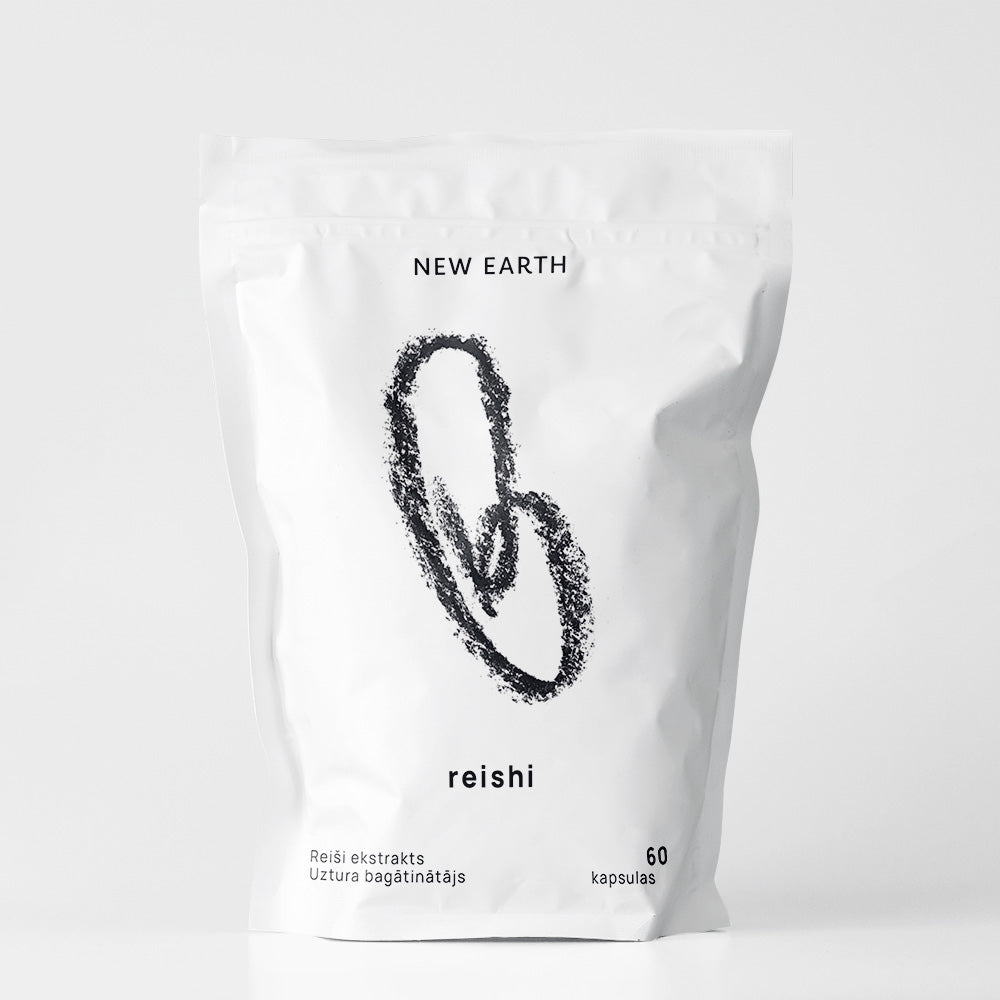 NEW EARTH Reishi (Ganoderma lucidum) augļķermeņa dubultekstrakts vakara nervu sistēmas atbalstam